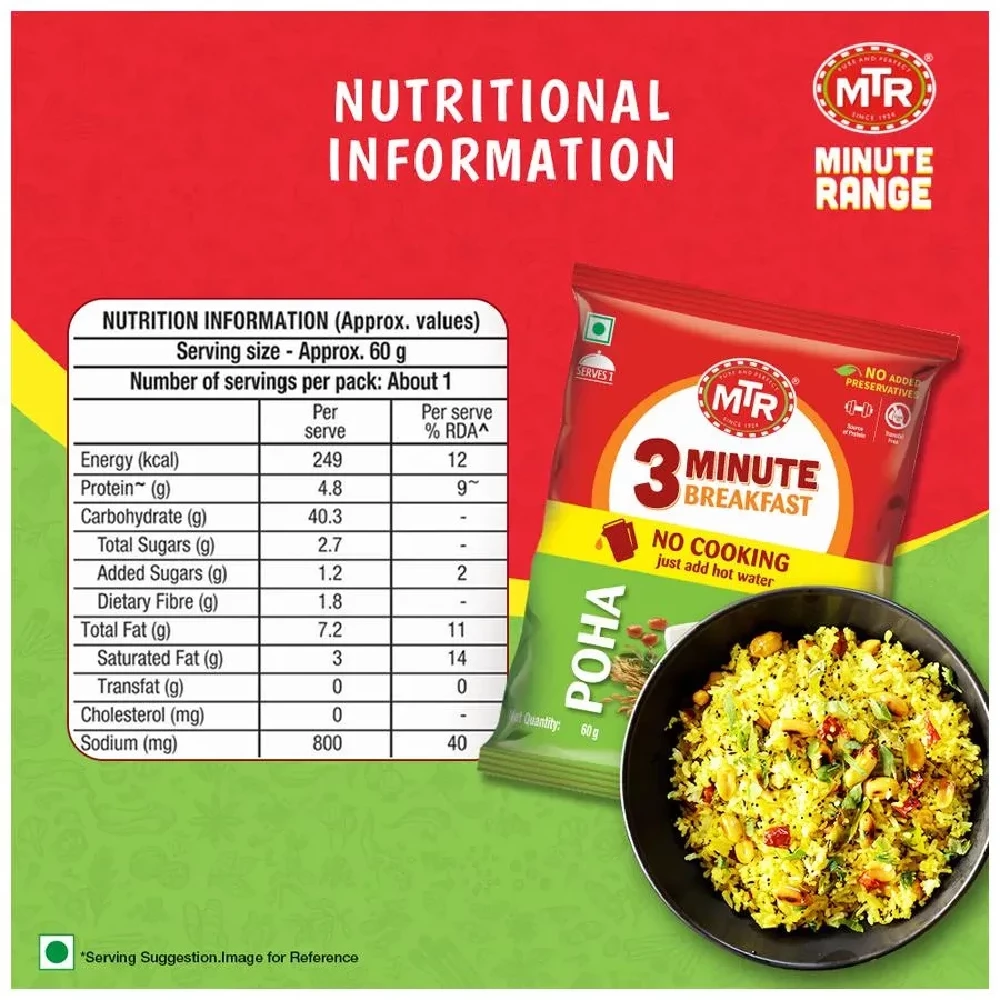 MTR 3 Minute Breakfast - Poha, 60 g Pouch-4.webp